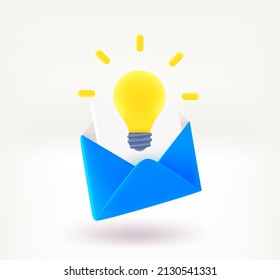 Open envelope with crown, gems and golden stars. 3d vector illustration