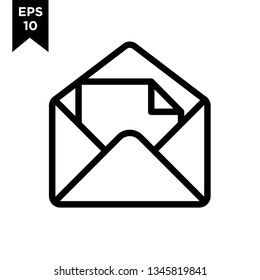 open envelope email icon vector logo illustration design
