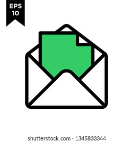 open envelope email icon vector logo illustration design