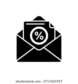 Symbol für Umschlagsymbol öffnen, das die E-Mail-Zustellung oder Werbebotschaft darstellt