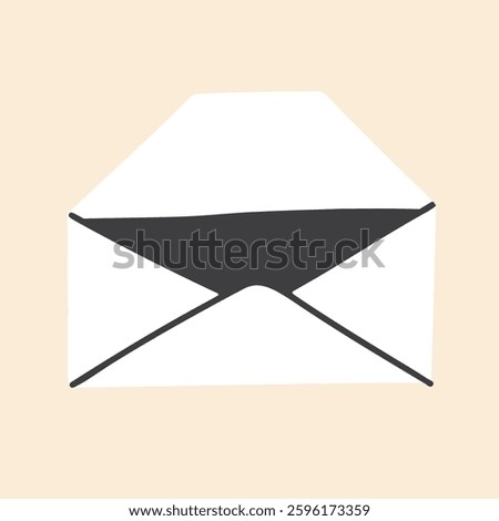 Open envelope in hand drawn style.