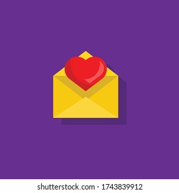 open envelope with heart. like concept. vector illustration