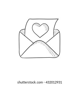 Open Envelope Heart Vector Sketch Icon Stock Vector (Royalty Free ...