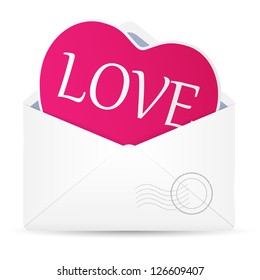 Open envelope with hearts. Vector illustration.