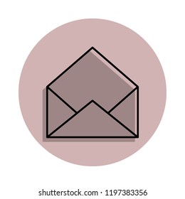 open envelope icon in badge style. One of Media, Press collection icon can be used for UI, UX