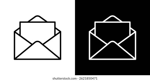 Open envelope icon concept stroke on white background