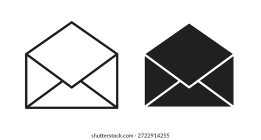 Abrir coleção de designs de ícone de envelope para celular, interface do usuário, Web.