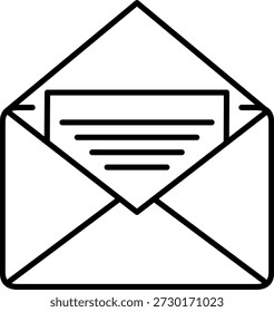 Icono de sobre abierto para la comunicación digital y la correspondencia de correo electrónico empresarial