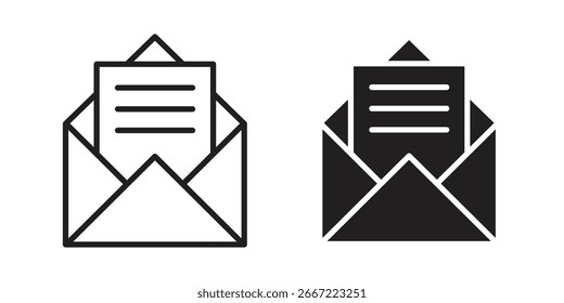 Open envelope icon. doodle graphics vectors