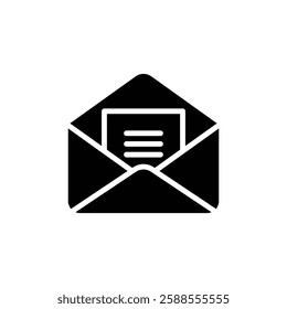 Open envelope icon Flat vector set outline