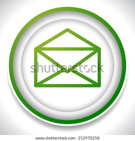 Open envelope icon - Green circle