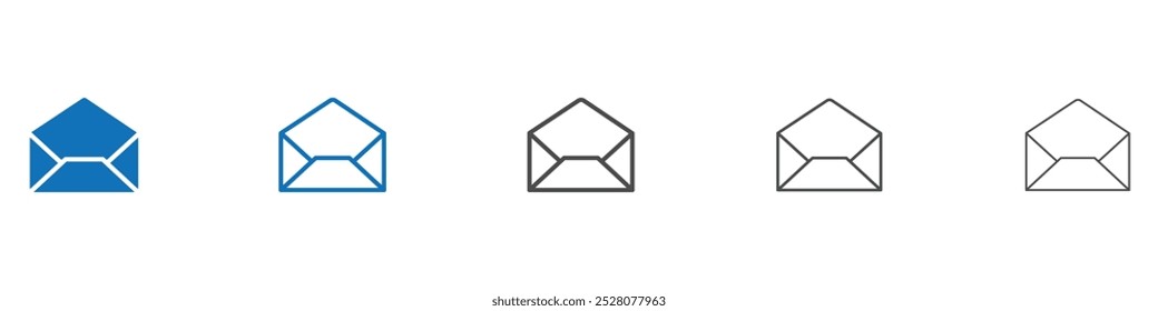 Open envelope icon Isolated flat vector in outline