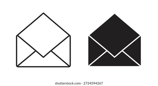 Open envelope icon with line and silhouette versions.