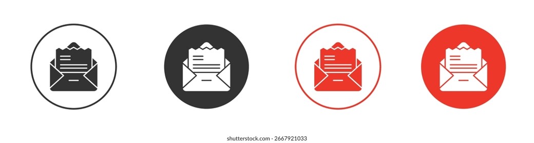 Icono abierto del sobre para el logotipo, símbolo de la muestra del Vector para el diseño