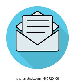 Open envelope icon. Mail symbol. Email. Letter. Vector illustration
