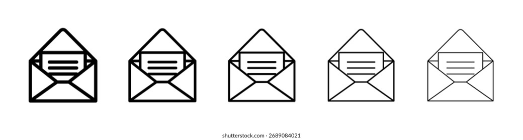 Ícone de envelope aberto para conceito móvel e web design.