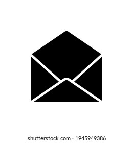 Open envelope icon. office stationery. the icon can be used for application icon, web icon, infographic. print on all types of paper. Editable stroke. Design template vector