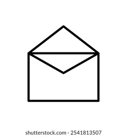 Open envelope icon Outline vector for web ui