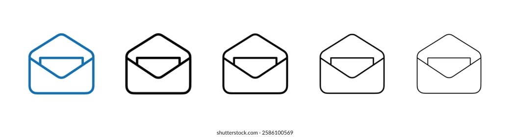 Open envelope icon Outline vector logo for web ui