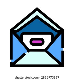 Open envelope icon presenting a new email message, symbolizing digital communication, mail delivery, and information exchange for web interfaces and user experience designs