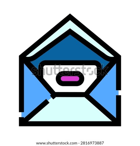 Open envelope icon presenting a new email message, symbolizing digital communication, mail delivery, and information exchange for web interfaces and user experience designs