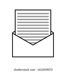 Open Envelope Icon Received Email Symbol Letter Post Vector Message Communication Sign