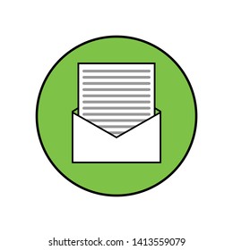 Open Envelope Icon Received Email Symbol Letter Post Vector Message Communication Sign