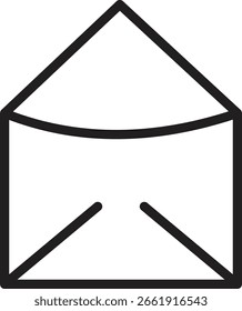 Open envelope icon representing incoming email or message communication with transparent background