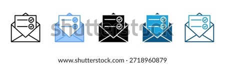 Open Envelope icon set multiple style collection