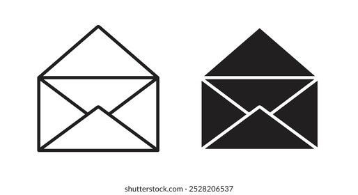 Open envelope icon in solid and stroke style.