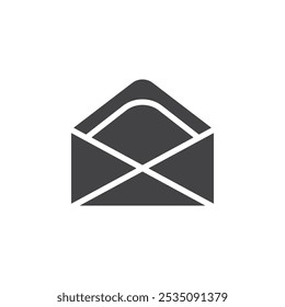 Open envelope icon Symbol mark in filled style