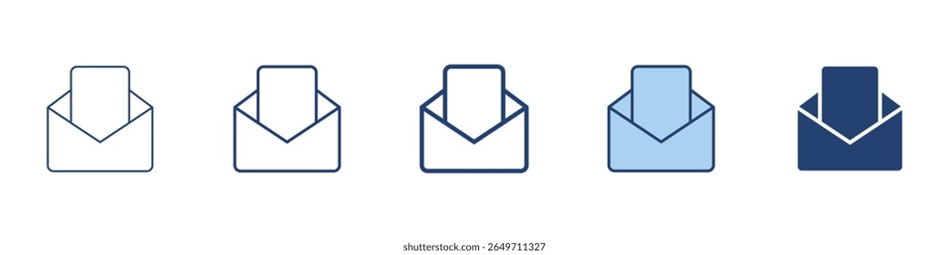 Open envelope icon Symbol set collection