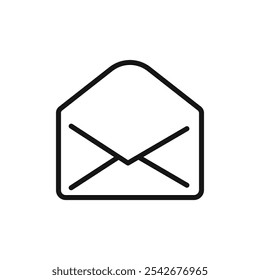 Open envelope icon Thin line art isolated