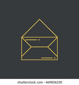 Open Envelope Icon. Thin Line Vector.