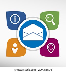 Open envelope icon vector illustration. Modern Flat style