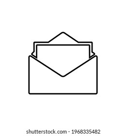 Open envelope icon vector. Mail sign