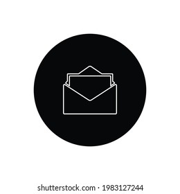 Open envelope icon vector. Mail sign