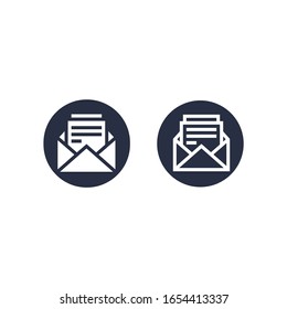 Open envelope icon for website or mobile app