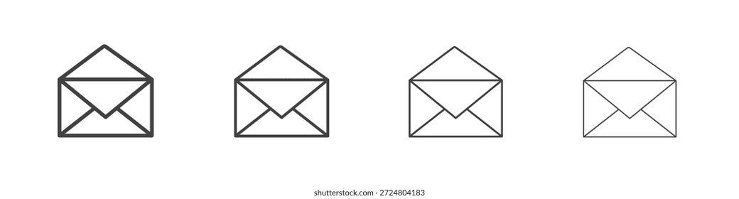 Open envelope icons for graphic and web design.