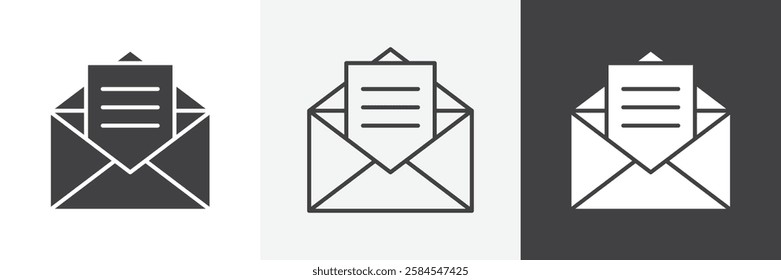 Open envelope icons graphics pack vectors.