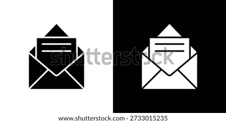Open envelope icons symbol for web and mobile filled vector isolated