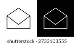 Open envelope icons thin vector line art set