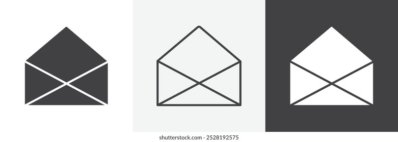 Open envelope icon.Trendy modern flat linear vector illustration on white background.