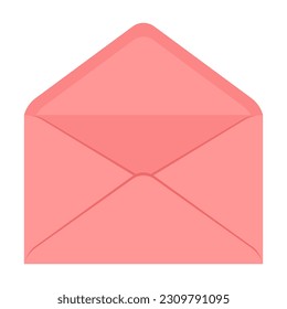 Open envelope illustration. Mail template for message or letter.