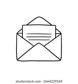 Abrir envelope com cartão de convite representando comunicação e convite de evento