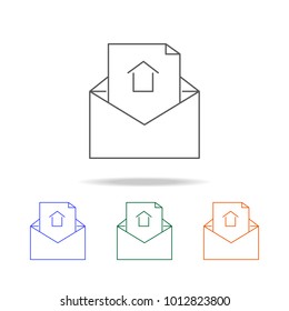 Open envelope for lette icon. Element of Real Estate multi colored icons for mobile concept and web apps. Thin line icon for website design and development. Premium icon on white background