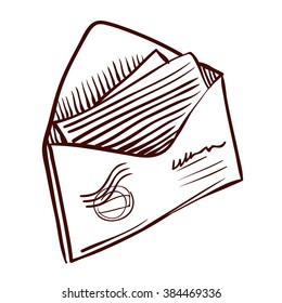 Open envelope with a letter