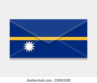 an open envelope with a letter. Flag of Nauru letter. Vector. Icon. Infographics.