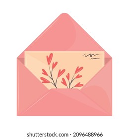 icono de sobre abierto y carta