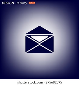 open envelope with a letter. icon. vector design